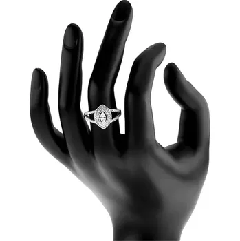 Prsten Stříbrný prsten 925, čirý zrnkovitý zirkon s dvojitým lemem - Velikost: 58