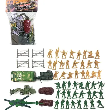 Vojáci army herní set vojenské figurky se zbraněmi a vojenskou technikou plast
