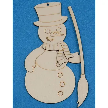 Stavební deska Sada-výřez z překližky, V81-414, SNĚHULÁK-velký, 8,8x15,7cm, 1ks
