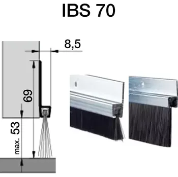 Drátěný kartáč Kartáč IBS 70 250cm (Kompletní kartáč s přímou AL lištou 40mm a polyprop. vlasem)