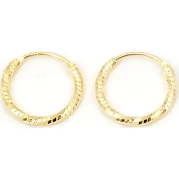 Náušnice Stříbrné pozlacené náušnice kruhy broušené 15mm STNAU1763F