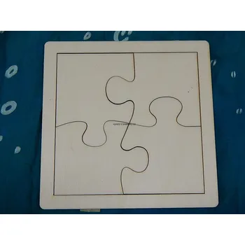 Překližka Výřez z překližky, M66-Č.407, PUZZLE-4 DÍLKY, 16x16cm, 1ks