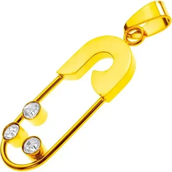 Přívěsek Ocelový přívěsek - zicherka se třemi zirkony, zlatá
