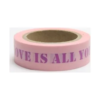 Lepicí páska Dekorační lepicí páska - WASHI tape-1ks love is all you need...