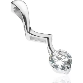 Přívěsek Stříbrný přívěsek 925 - zvlněná cikcak linie ukončená zirkonem