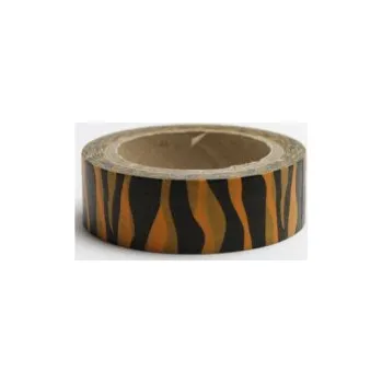 Dekorační lepicí páska - WASHI tape-1ks - zebra oranž