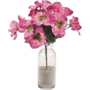 umělá květina Kytice macešek 28 cm růžová