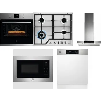 Set domácích spotřebičů ELECTROLUX KOFGH70TX + ELECTROLUX KGS64362XX + ELECTROLUX LFT426X + ELECTROLUX EMS4253TEX + ELECTROLUX EEM48300IX - přebaleno