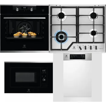 Set domácích spotřebičů ELECTROLUX KODEH70X + ELECTROLUX KGS64362XX + ELECTROLUX LMS2203EMX + ELECTROLUX EEM43300IX