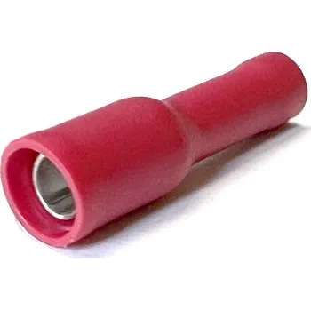 Auto elektroinstalace Konektor dutinka kruhová izolovaná červená 4mm