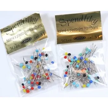 Špendlíky kalené s plastovou hlavičkou počet balení