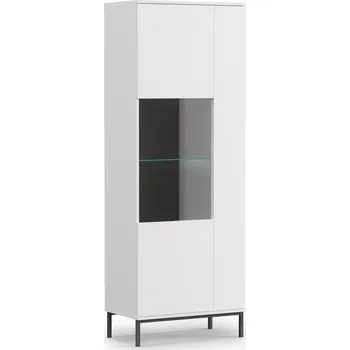 Obývací stěna GiB Meble QUERTY VITRÍNA WIT70 / KNIHOVN Barva: BÍLÝ