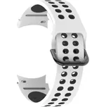 Silikonový dírkovaný řemínek bílý/černý pro Samsung Galaxy Watch 4/Watch 4 Classic 20mm