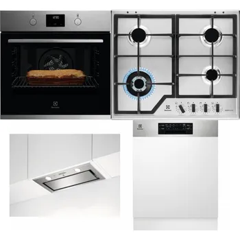 Set domácích spotřebičů ELECTROLUX KOFGH70TX + ELECTROLUX KGS64362XX + ELECTROLUX LFG716X + ELECTROLUX EEM48300IX - přebaleno
