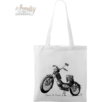 Plátěná taška - Jawa 50 Pionýr Pařez Barva: Bílá