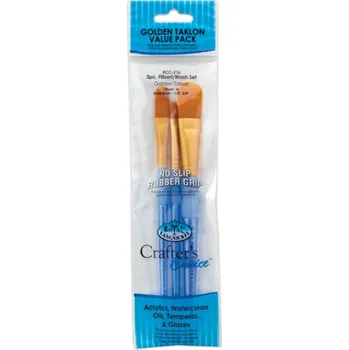 Umělecký štětec Malířské štětce oválné 3 ks ,, Golden Taklon Filbert , Wash č.8,1/2,3/4 (44849)