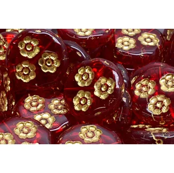 Korálek Korálky mince s kvítky 3041 (21 mm)