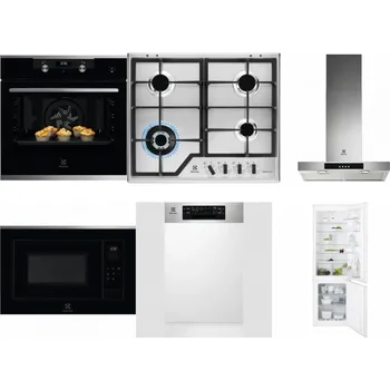 Set domácích spotřebičů ELECTROLUX KODEH70X + ELECTROLUX KGS64362XX + ELECTROLUX LFT426X + ELECTROLUX LMS4253TMX + ELECTROLUX EEM43300IX + ELECTROLUX ENT6TF18S
