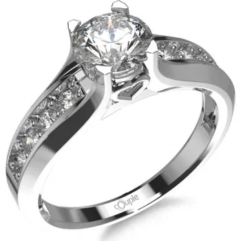 Prsten Couple, Romantický zásnubní prsten Rochelle, bílé zlato a zirkony, vel.: 51, ø16,2 mm, 5260504-0-51-1