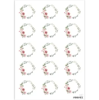 samolepka Samolepky MINIMEE - Malá kolečka s romantickými růžemi
