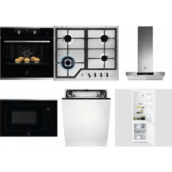 Set domácích spotřebičů ELECTROLUX KODEH70X + ELECTROLUX KGS64362XX + ELECTROLUX LFT426X + ELECTROLUX LMS4253TMX + ELECTROLUX EEA27200L + ELECTROLUX LNT3LF18S