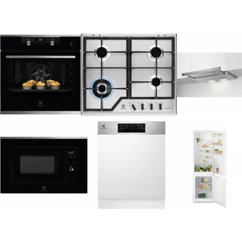 Set domácích spotřebičů ELECTROLUX KODEH70X + ELECTROLUX KGS64362XX + ELECTROLUX LFP326S + ELECTROLUX LMS2203EMX + ELECTROLUX EEM48300IX - přebaleno + ELECTROLUX LND5FE18S