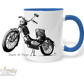 Hrnek - Jawa 50 Pionýr Pařez Barva: Modrá