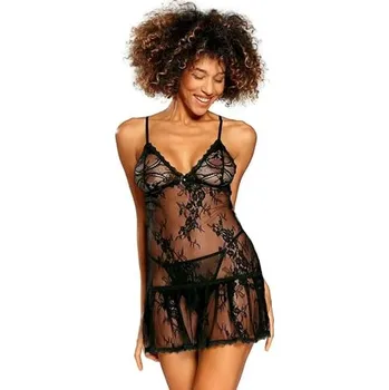 Dámská noční košile Dámská noční košile s kalhotkami Anastazja DKAREN černá XL