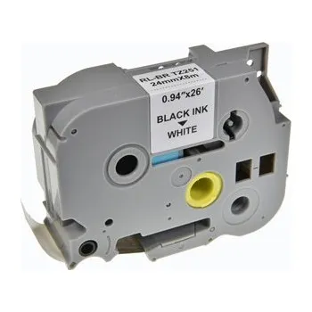 Pásek do tiskárny G&G kompatibilní páska do tiskárny štítků, pro Brother, TZE-251, černý tisk bílý podklad, laminovaná, 8m, 24mm RL-BR TZ251P-BK/W