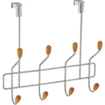 Věšák Walteco Věšák na dveře se 4 háčky, zavěšení 40mm, chrom, 5 ks