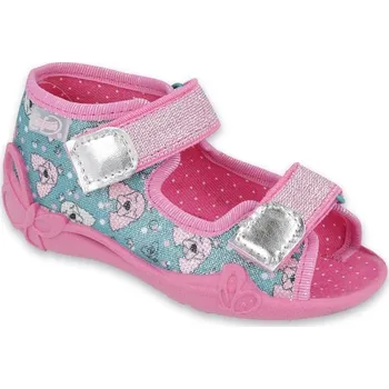 Dívčí bačkory BEFADO 242P107 dívčí sandálky růžové pejsci 24 242P107_24