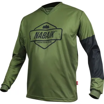 Cyklistické oblečení Nabajk Deshtny men jersey long sleeve khaki/black L