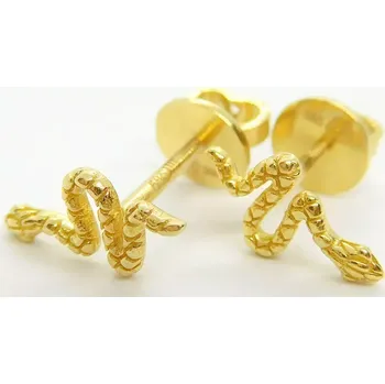 Náušnice Klenoty Budín Dámské peckové zlaté náušnice na šroubek hadi 585/1,11gr H344 (Klenoty Budín Dámské peckové zlaté náušnice na šroubek hadi 585/1,11gr H344)