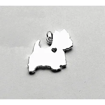 Přívěsek Stříbrný přívěsek west teriér - DN153 (Stříbrný přívěsek pes westík teriér)