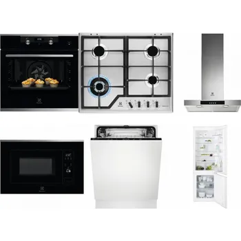 Set domácích spotřebičů ELECTROLUX KODEH70X + ELECTROLUX KGS64362XX + ELECTROLUX LFT426X + ELECTROLUX LMS2203EMX + ELECTROLUX EEA27200L + ELECTROLUX ENT6TF18S