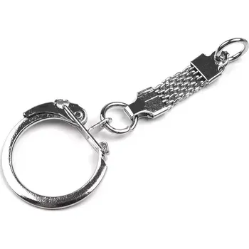 Přívěsek na klíče s karabinou a poutkem - nikl