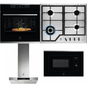 Set domácích spotřebičů ELECTROLUX KOBCS31X + ELECTROLUX KGS64362XX + ELECTROLUX LFT426X + ELECTROLUX LMS2203EMX