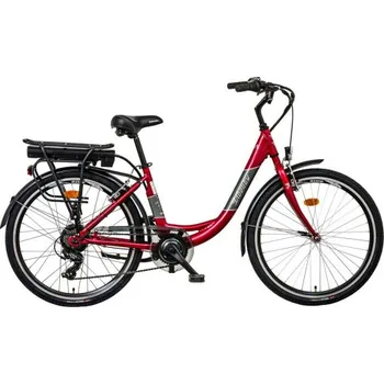 Elektrokolo Liberty elektrokolo e-VIA 6 spd 26" zadní motor, 36V/17,5Ah, 2025 červené, Přední vidlice Pevná