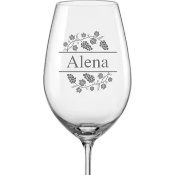 Sklenice Sklenička na víno "HROZNY", 1 ks (Do poznámky v nákupním košíku napište požadované jménopísmeno)