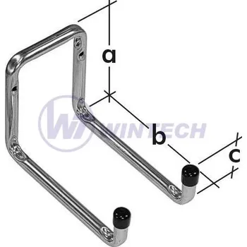 Stavebniny Držák do garáže-hák dvojitý 120x80x50mm, 1 ks NUAG120080B