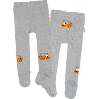 Baby Nellys Dětské punčocháče bavlněné, Crocodiles - šedá, hořčice, 1ks, vel. 104/110, Velikost koj. oblečení 104-110 (3-5r)