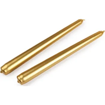 Svíčka Kónická svíčka 2 kusy - 3 zlatá sv. - perleť