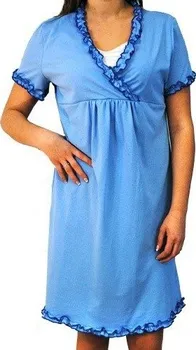 Těhotenské noční prádlo Be MaaMaa Kojící noční košile s volánkem modrá