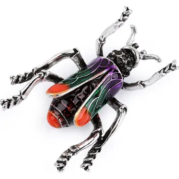 Brož Brož brouk - zelená oranžová