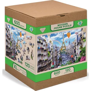 Puzzle Dřevěné puzzle XL, Rušná Paříž, 600 dílků