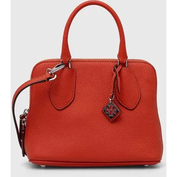 Kožená kabelka Tory Burch Mini Pebbled Swing oranžová barva, 155619.601 22X, vel. ONE SIZE