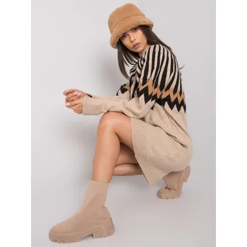 Dámské šaty Beige pletené šaty RUE PARIS, jedna velikost i523_2016103074068