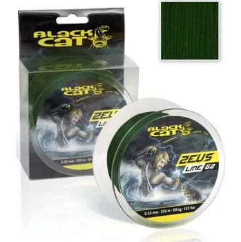 Rybářská šňůra Black Cat splétaná šňůra zelená Zeus Line G2 400 m Velikost: 0,55 mm / 55 kg