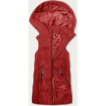 Dámská vesta Červená péřová dámská vesta s odnímatelnou kapucí - SWEST, odstíny červené S (36) i392_23198-46