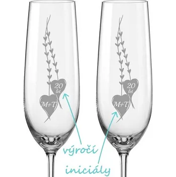 Sklenice Sklenice na sekt k výročí Semínka, 2 ks